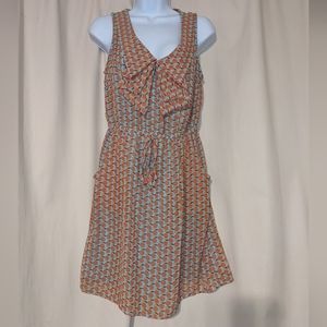 Fishbowl orange blue sleeveless dress medium